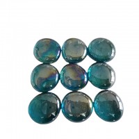 Top quality colored glass pebble stone flat back glass pebble