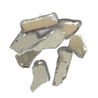 White background crushed glass mirror chips for terrazzo or concrete shine polished flooring or coating