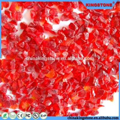 2018 new deep red building glass dome,opaque building glass for terrazzo