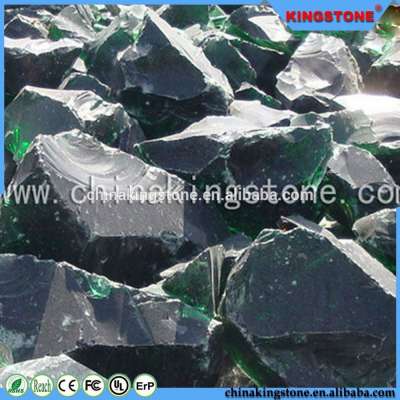 Transparent green glass boulders cheap colored landscaping stone