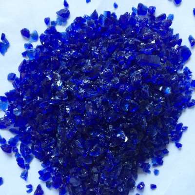 China Color Cobalt Blue Fire Glass Chips